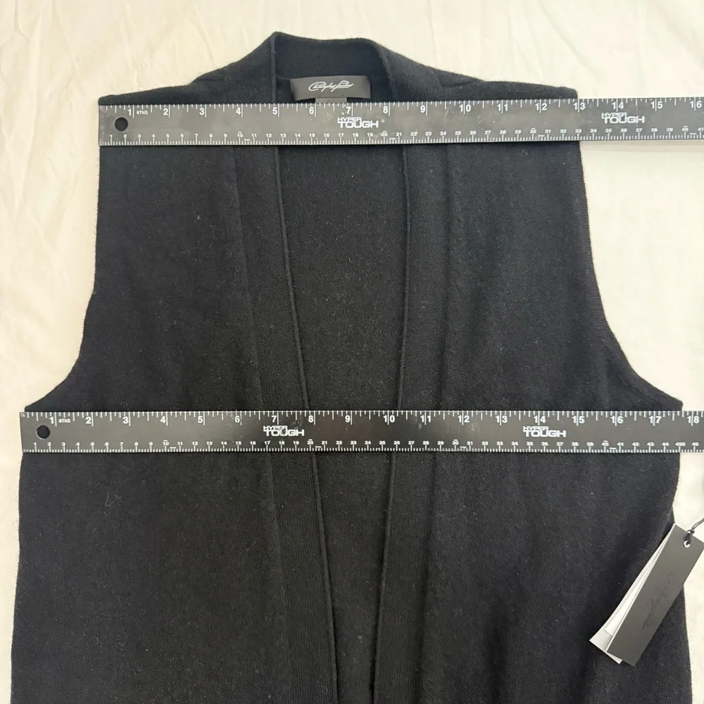 Christopher Fischer Aimee 100% Cashmere Duster Sleeveless Cardigan XS NWT Black